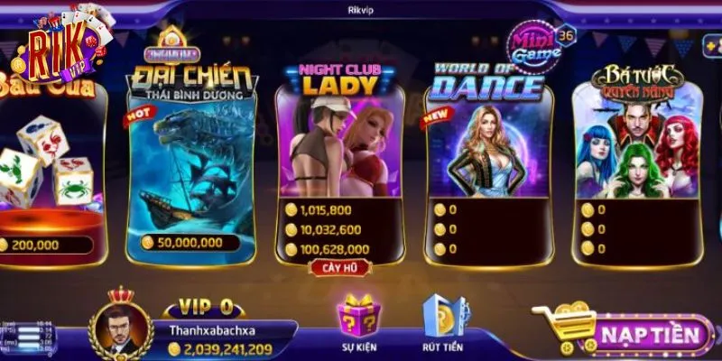 Tìm hiểu kho game đa dạng và hấp dẫn tại Rikvip